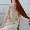 Human Hair Closure wig 4x4 HD Lace Bone straight Light Brown color