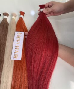 18 Inch Straight Bulk Human Hair for Braiding Dark Red Color