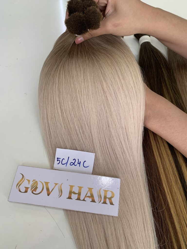 Natural Straight Hair Bulk Hair Extensions Mix 5C/24C Color High Quality Raw Vietnamese Hair