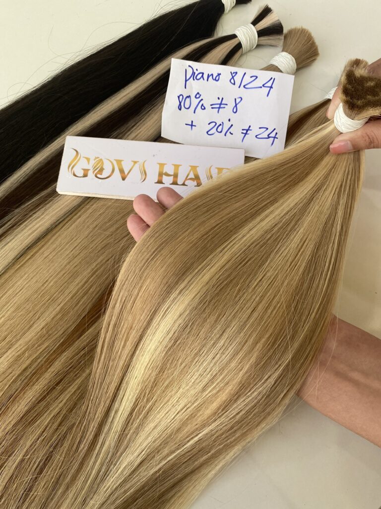 Natural Straight Hair Bulk Hair Extensions Mix Piano 8/24 Color High Quality Raw Vietnamese Hair Product