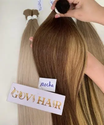 Straight Bulk Human Hair for Braiding Mocha Color