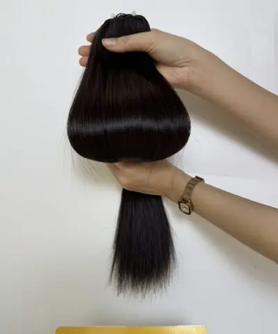 Straight #2 Dark Brown Feather Weft Hair Extensions