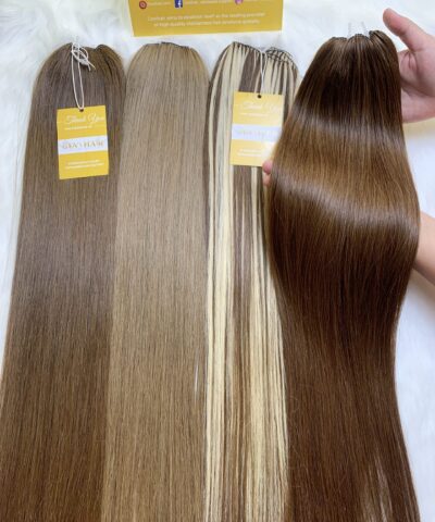 #6 Chestnut Brown Feather Weft Hair Extensions