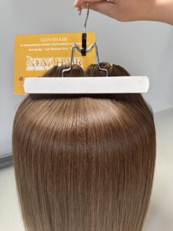 22 Inch Straight #8 Light Ash Brown Color Feather Weft Hair Extensions 6 20 Inch Straight #8 Light Brown Feather Weft Hair Extensions