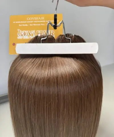 22 Inch Straight #8 Light Ash Brown Color Feather Weft Hair Extensions 6 20 Inch Straight #8 Light Brown Feather Weft Hair Extensions