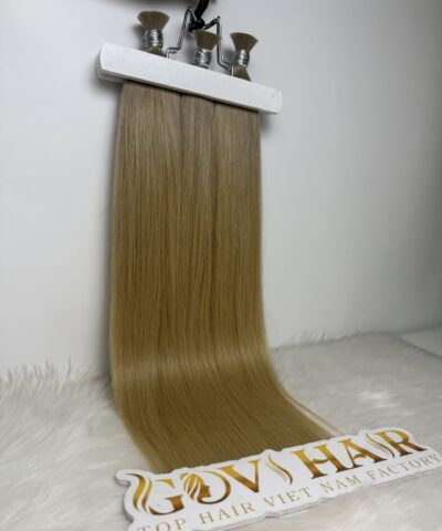 Straight Bulk Human Hair for Braiding 22 Inch Bergen Blonde Color