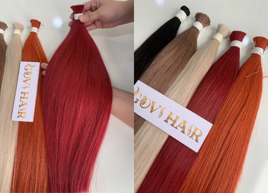 18 Inch Straight Bulk Human Hair for Braiding Dark Red Color 12 Transform Your Look with Govihair Red Bulk Hair