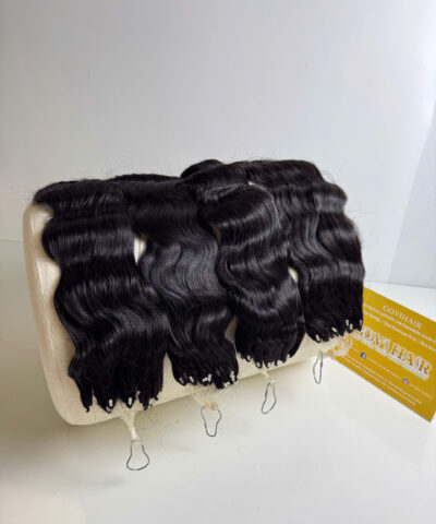 wavy h6 feather hair extensions natural color 2