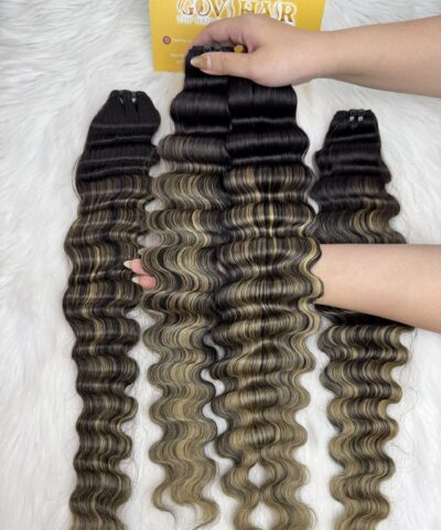 Machine Weft Hair Extensions 26 Inch Ombre Highlight