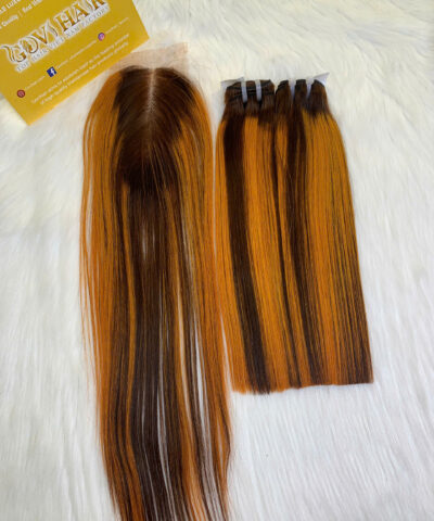 Weft Hair Extensions Bundles Mix Piano Color High Quality