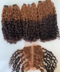 Weft Hair Extensions Pixie Curly Ombre Color Luxury Quality Vietnam Hair Product
