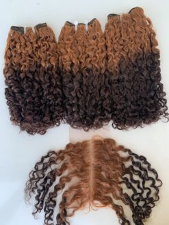 Weft Hair Extensions Pixie Curly Ombre Color Luxury Quality Vietnam Hair Product
