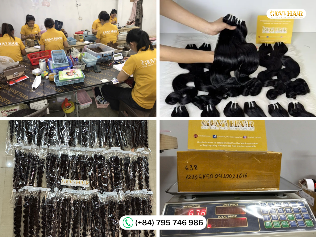 How to Choose Vietnamese Wavy Hair: Top 6 Trends Compared (2026) 5 Govihair video confirmation call weighing Vietnamese wavy hair before shipment