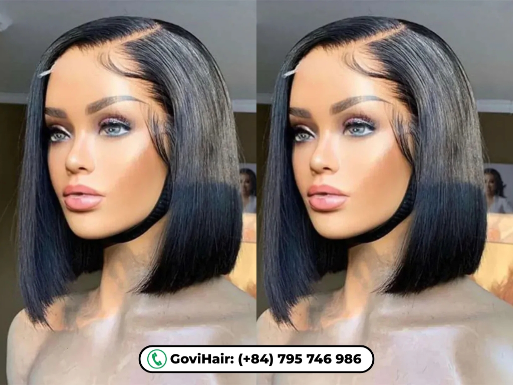 The Transparent Lace Human Hair Bob Wigs are made entirely from real human hair