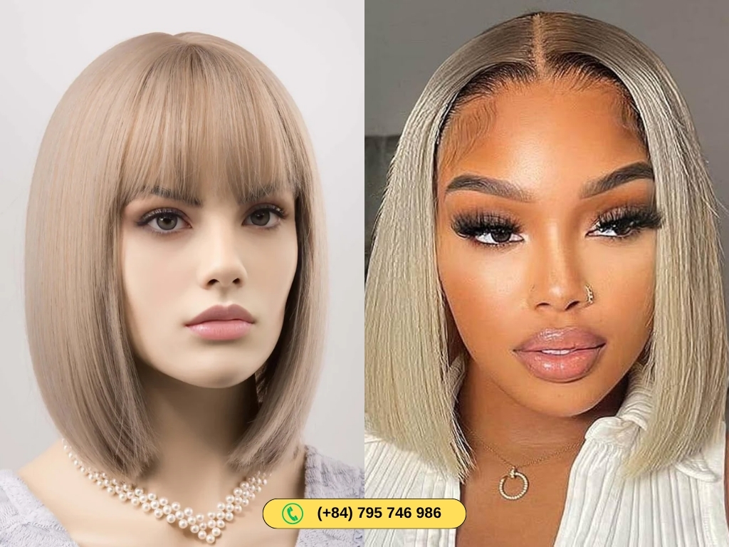 Lace Front 13×4 Ash Blonde Bob Wigs Bone Straight 180% Density