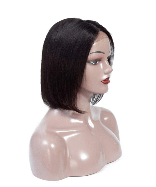 Straight Blunt Cut Human Hair Bob Wigs 4x4 HD Lace Closure 8 Inch Natural Black Color 5 8 Inch Real 100% Human Hair Bob Wigs HD 13×4 Front Lace Wig for Women