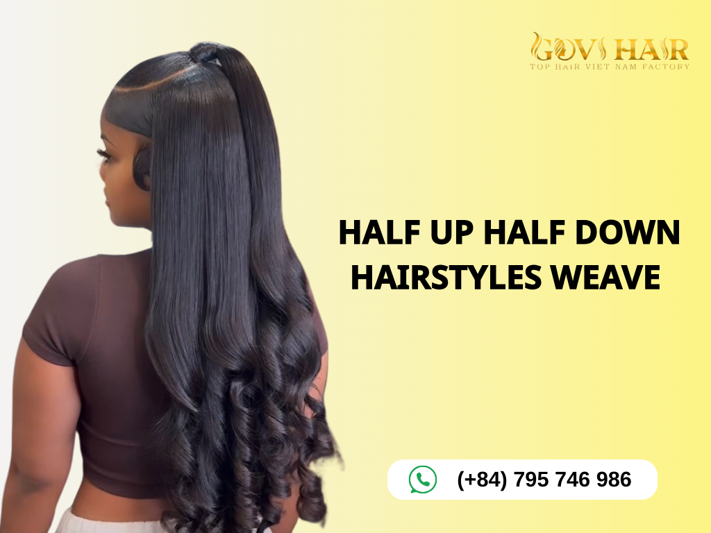 half up half down hairstyles weave