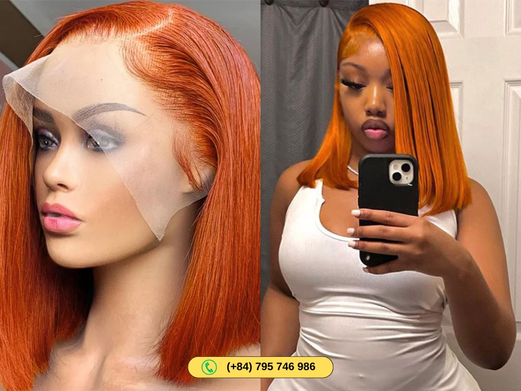 Best human hair bob wigs with ginger color