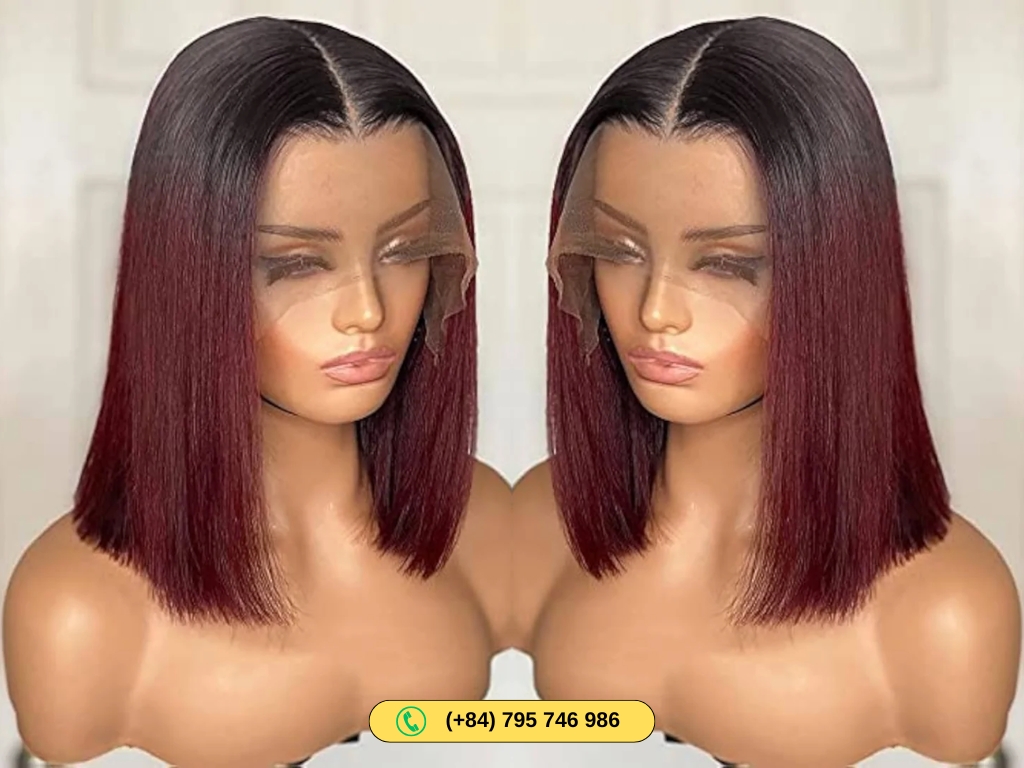 100% Human Hair Bob Wigs Ombre Red Color 6 Human Hair Bob wigs ombre red stay vibrant and soft with proper care