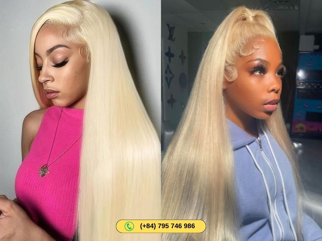 The Human Hair Full Lace Wig 180% Density 613 Color is perfect for performers