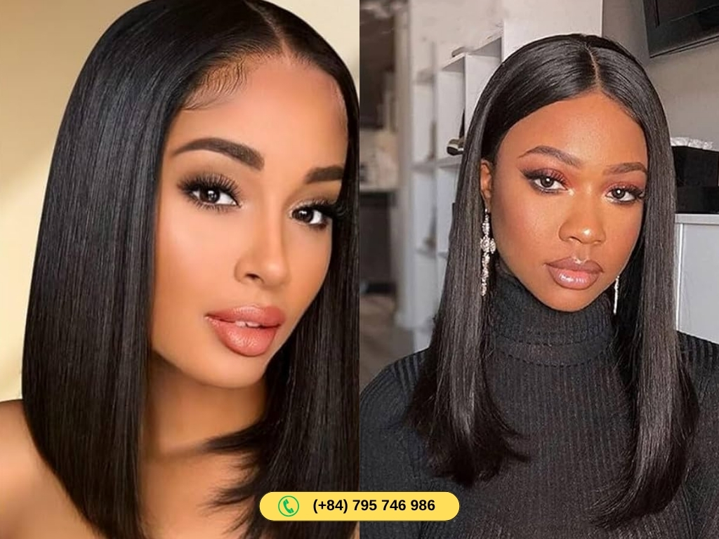 There are many benefits of lace closure human hair bob wigs middle part