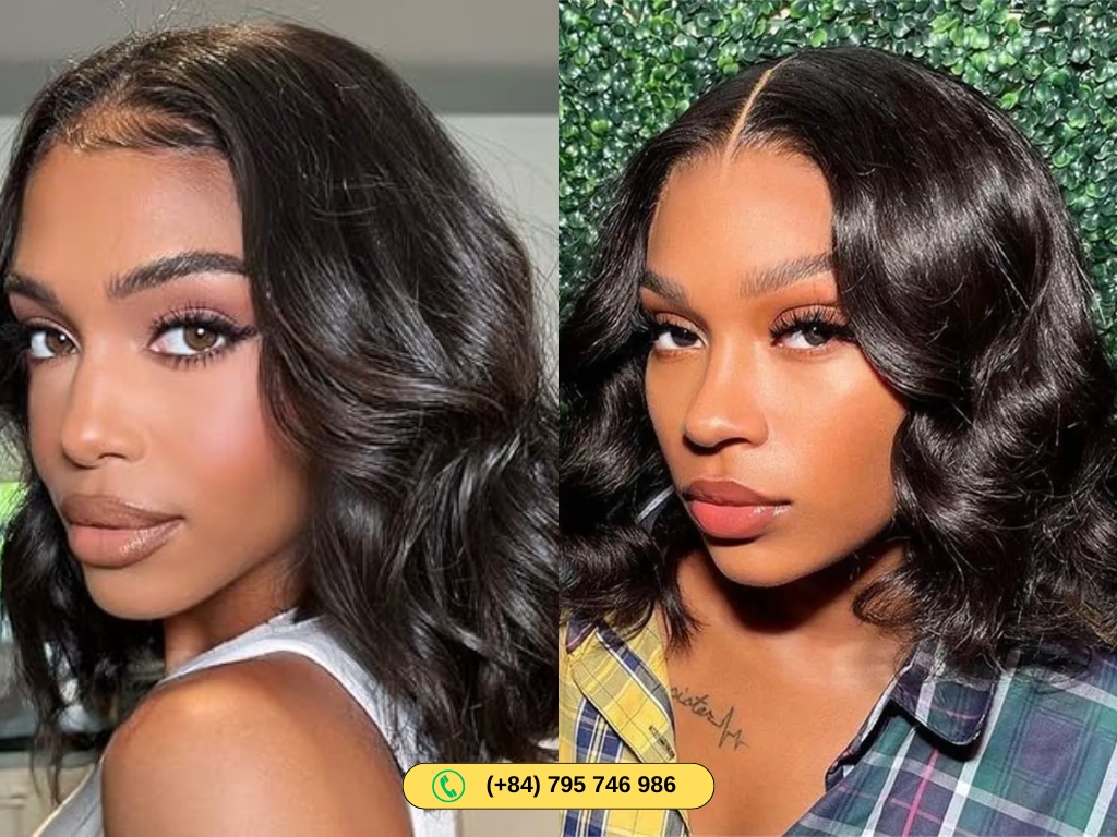 Wavy Human Hair Bob Wigs Natural Color Middle Part 5 Caring for human hair wavy closure bob wigs