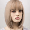 Maintaining 13×4 Lace Front Human Hair Bob Wigs Ash Blonde Color