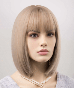 Maintaining 13×4 Lace Front Human Hair Bob Wigs Ash Blonde Color