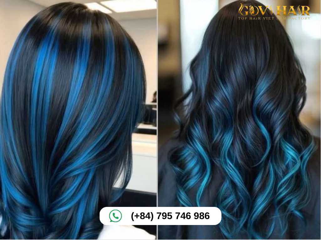 Blue/Black Piano Hair Color