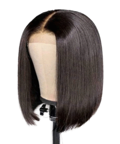 Lace Frontal Human Hair Bob Wig Natural Color 4 Women's Lace Frontal Short Bob Wig Bone Straight