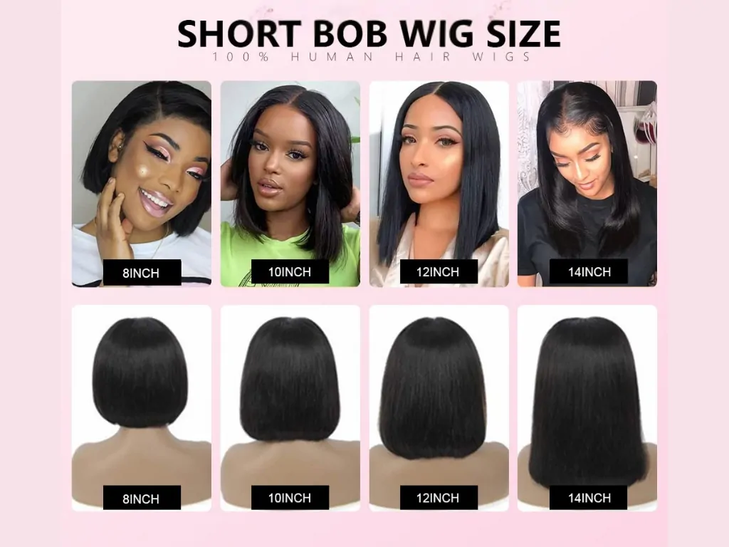 Bob Wig Length Chart: What's Perfect Bob Wig Length? 1 Bob Wig Lengths from 8 inches to 16 inches