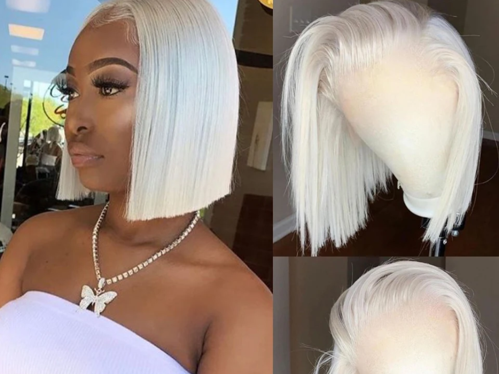 Glueless bone straight wig