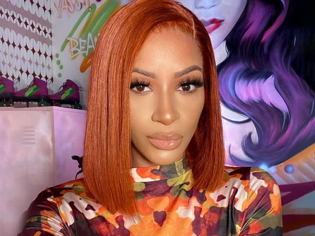 Bone straight bob with color