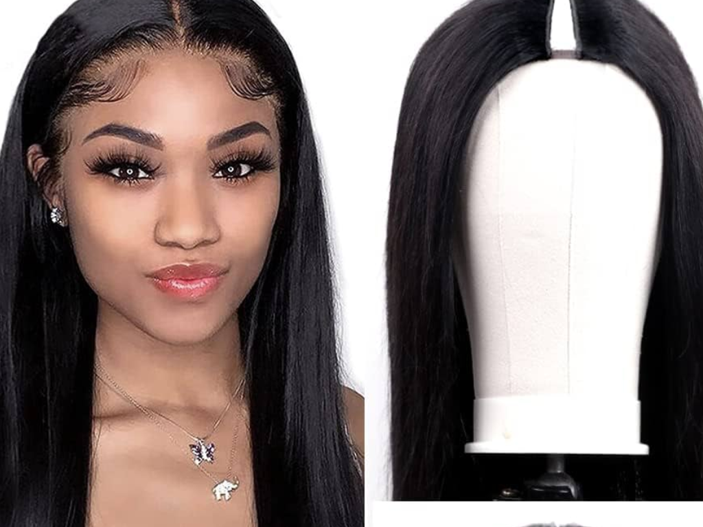 V-Part bone straight wig