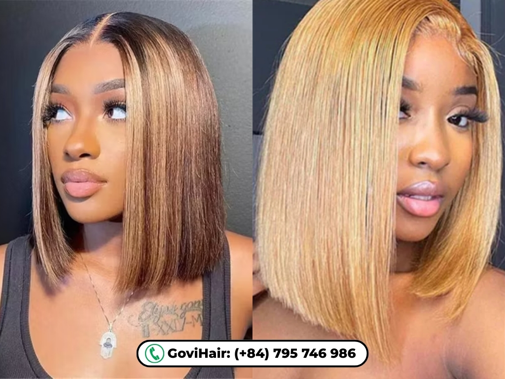 Owning a Bone Straight Human Hair Bob Wig Blonde Color from GoviHair