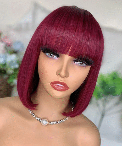 Straight 99J Burgundy Bob Wig 13x4 HD Lace Human Hair Wigs