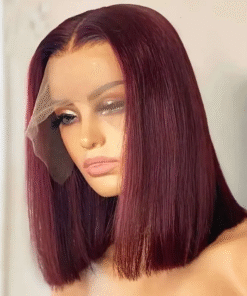 13×4 HD Lace Frontal Human Hair Bob Wigs 99J Burgundy Color