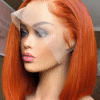 Ginger Bob Lace Front Wig 100 % Human Hair