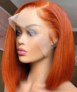 Ginger Bob Lace Front Wig 100 % Human Hair