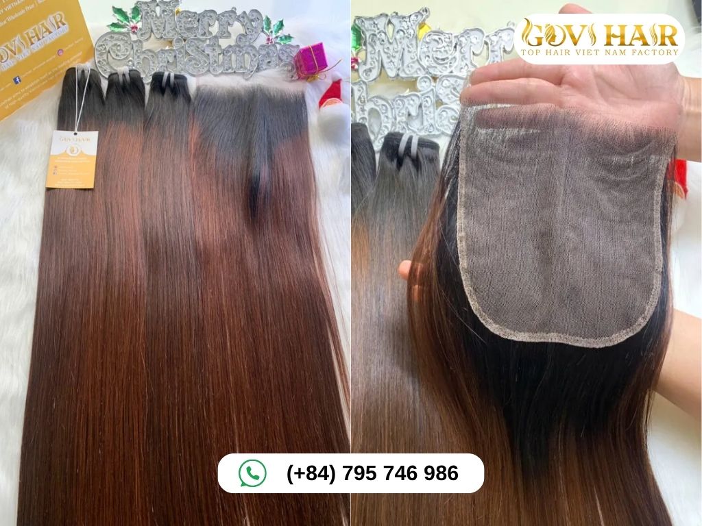 HD Lace Closure 5×5 Bone Straight Dark Brown Color 