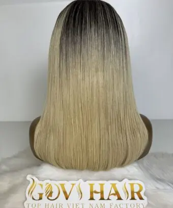 human hair bob wig bone straight 13x4 hd lace Ombre 2c/613c