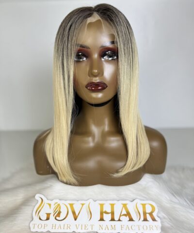 human hair bob wig bone straight 13x4 hd lace Ombre 2c/613c
