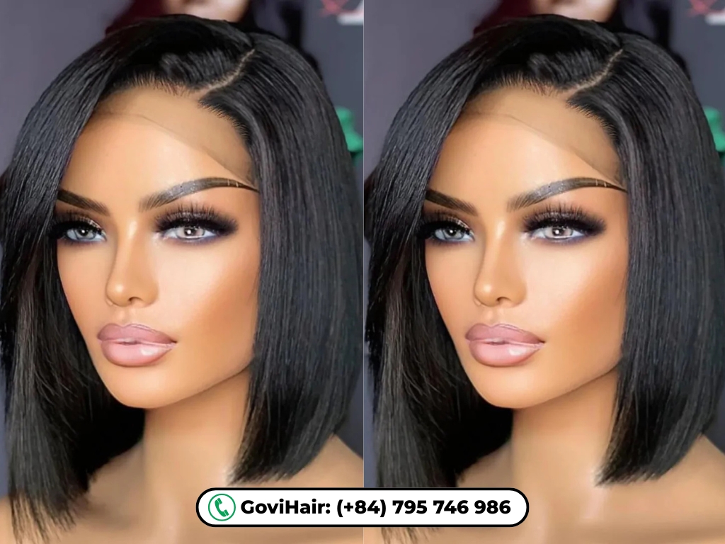 The Human Hair Silky Straight Blunt Cut Short Black Bob Wig 200% Density is more than just a hairstyle