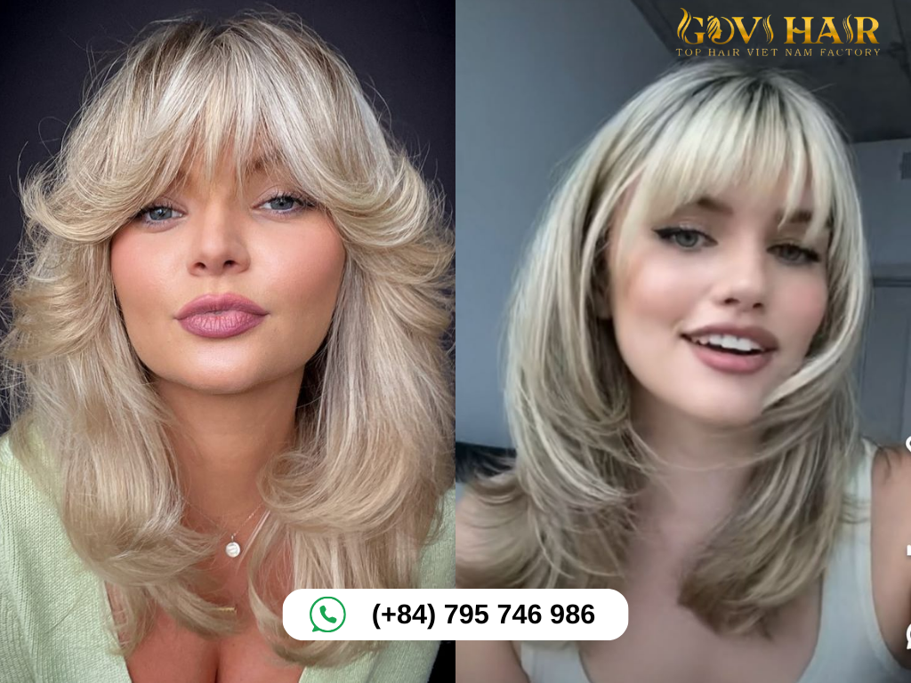 Layered Bangs for Square Face