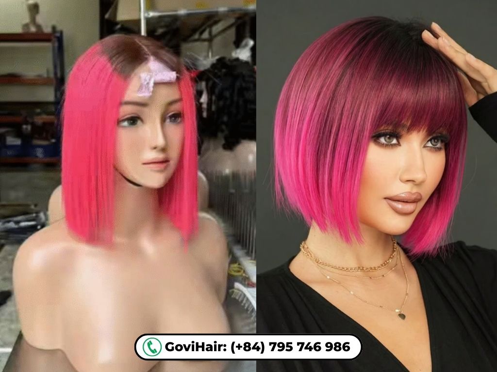 Ombre Pink Human Hair Bob Wigs Lace Front are a modern take on traditional human hair bob wigs