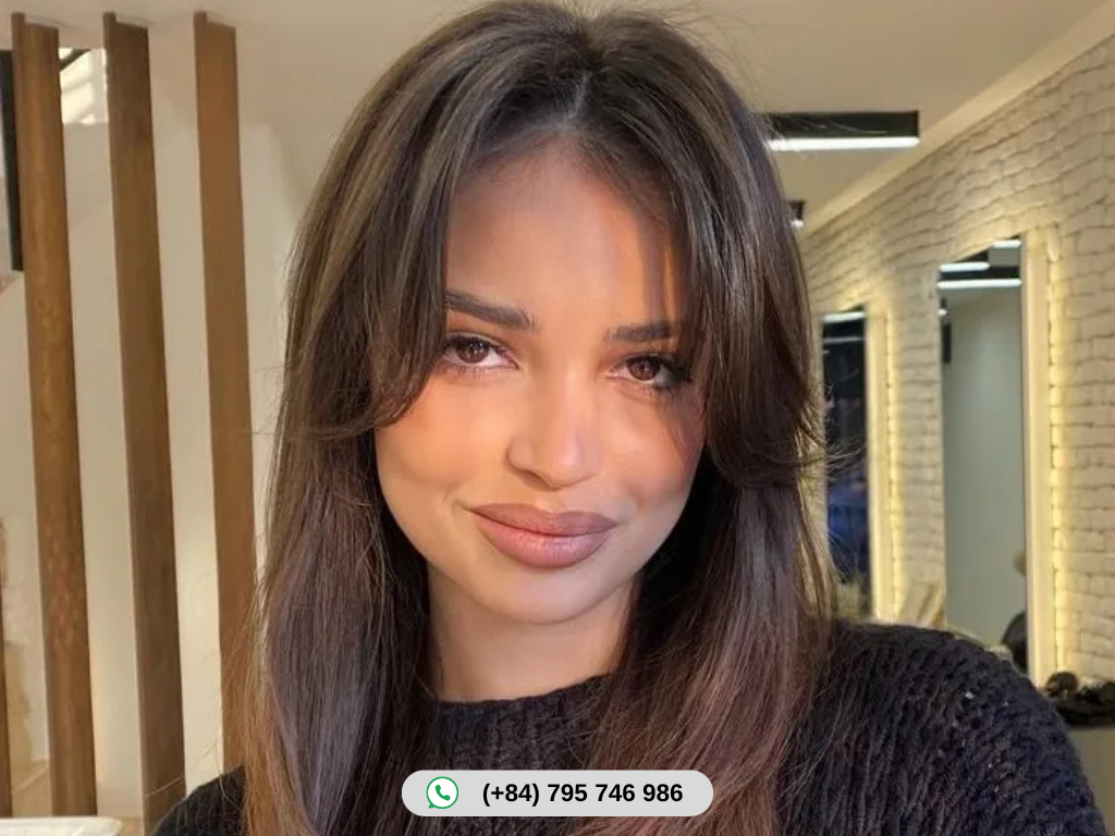 Curtain bangs are face-framing fringe parted like soft curtains