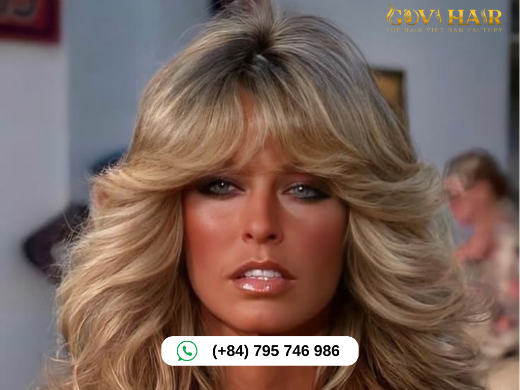 Wavy Feathered Bangs for Square Faces