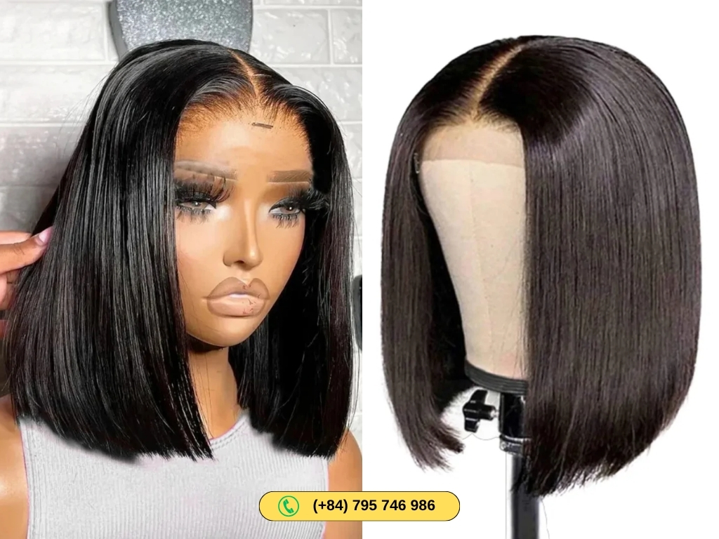 Lace Frontal Human Hair Bob Wig Natural Color 8 Women’s Lace Frontal Short Bob Wig Bone Straight Natural Color