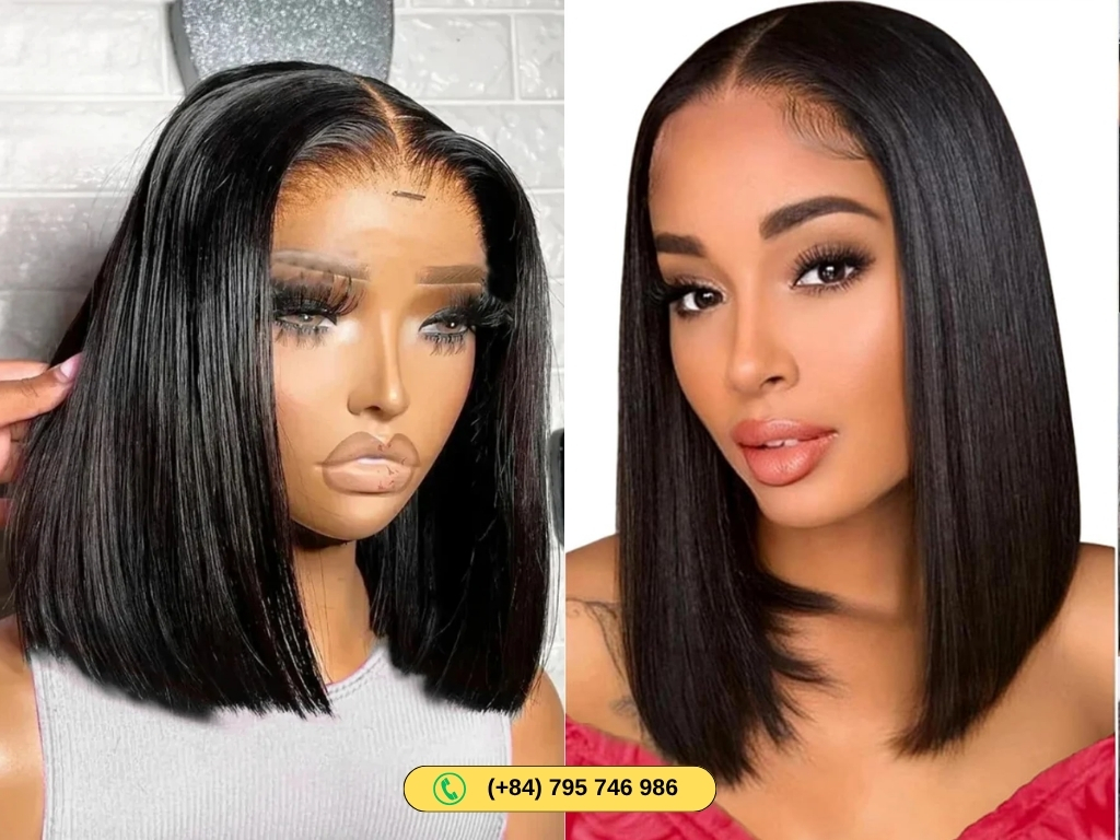 Lace Frontal Human Hair Bob Wig Natural Color 6 Women’s Lace Frontal Short Bob Wig Bone Straight Natural Color
