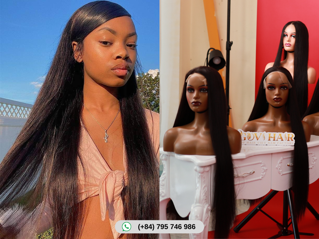 Silky straight with 28 inch wig length